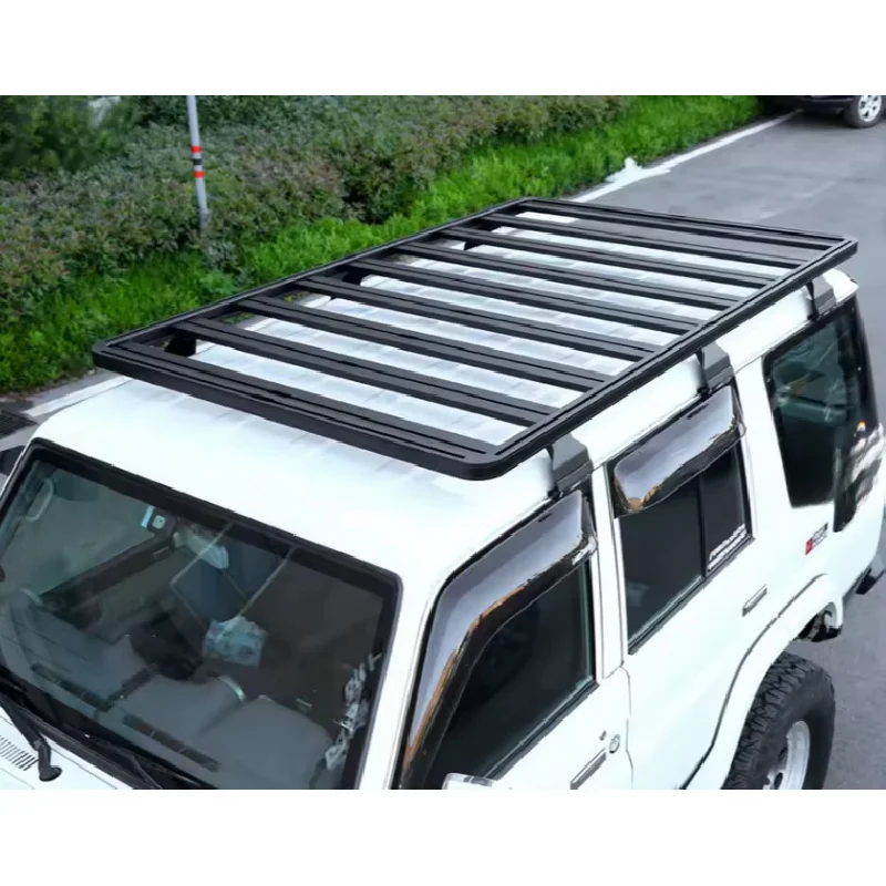 Auto Parts Aluminum Profile Roof Cargo Basket With Mat For Outdoor Vehicle Storage