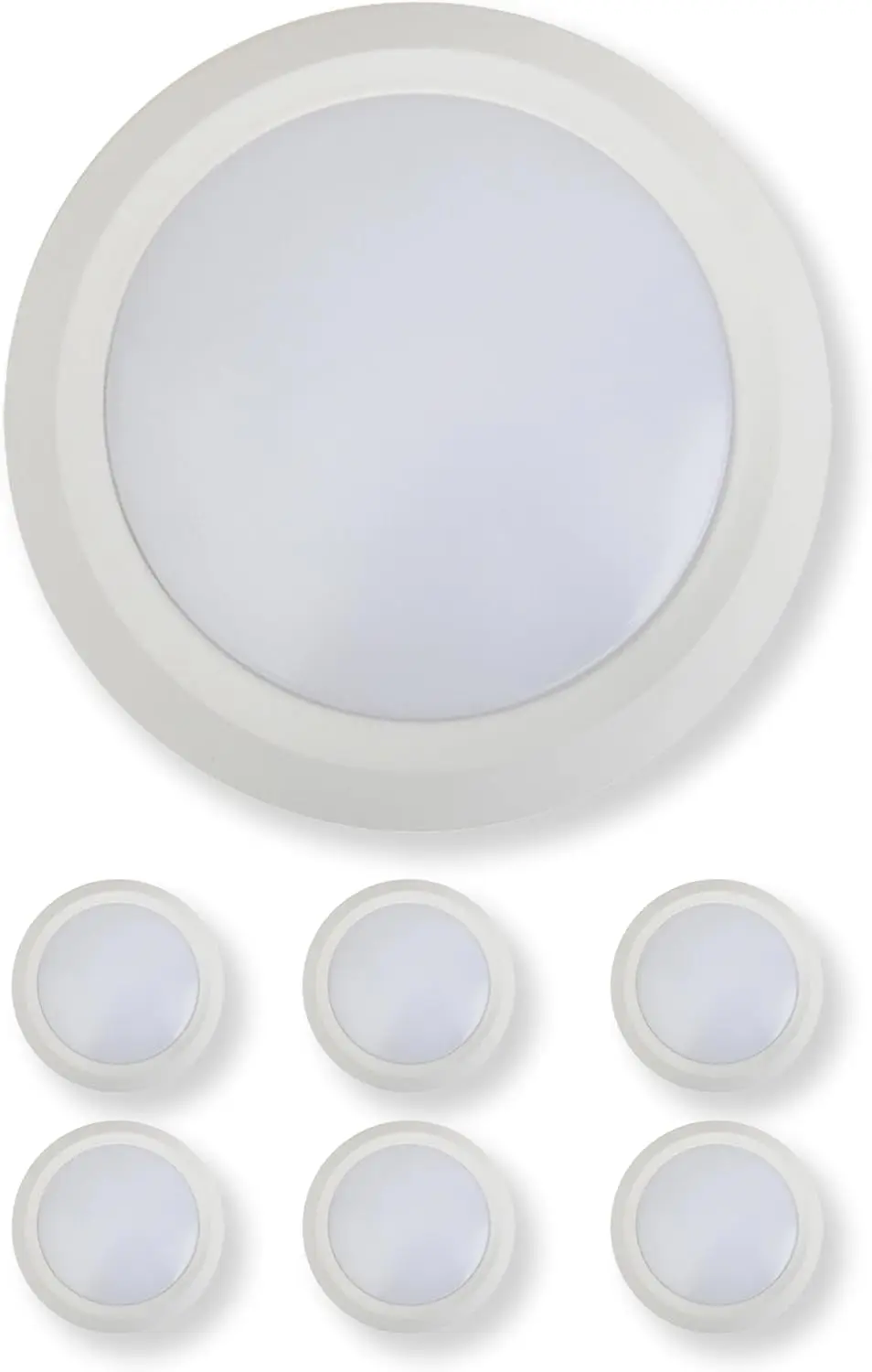 

6 Pack 5/6 Inch LED Disk Lights 15W Dimmable Flush Mount Ceiling Light 3000K 1080LM White for Kitchen Bedroom Living Room Office