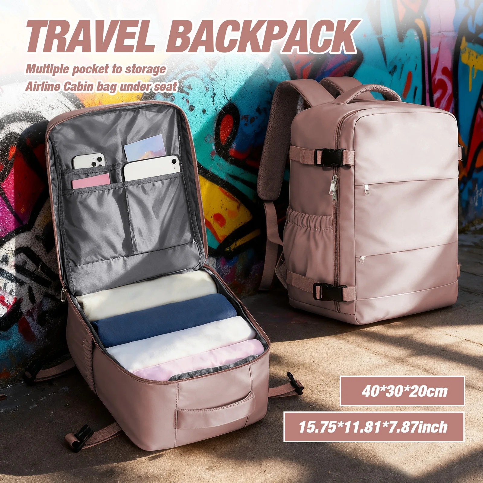 Women's Convenient Outdoor Backpack Back-to-School Storage Laptop Bookbag, Backpack Travel Cabin Plane 40x20x30, incase Backpack