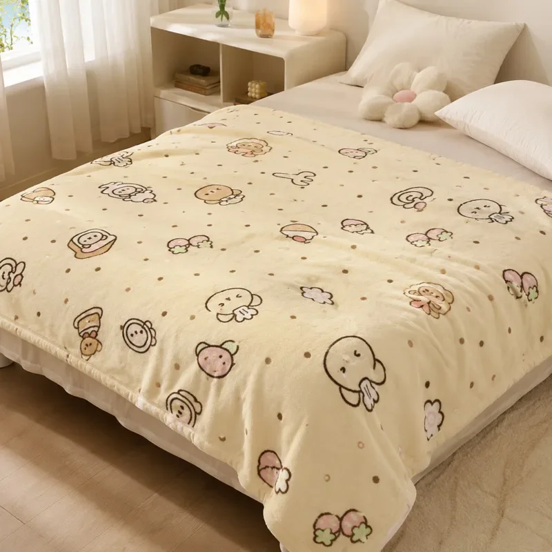 Cute Rilakkuma Flannel Fleece Super Soft Blanket Air Conditioning All Season Home Sofa Couch Travel Throw Machine Washable Cozy