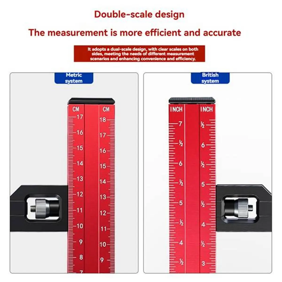 DT35BG Woodworking Height Gauge Metric Inch Table Saw Blade Depth Measuring Ruler Milling Cutter Adjustment Marking Ruler 18cm