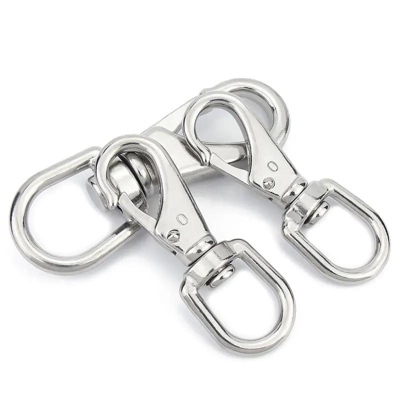 Universal hook 304 stainless steel rotating ring chain buckle carabiner key spring buckle dog chain accessories connecting ring