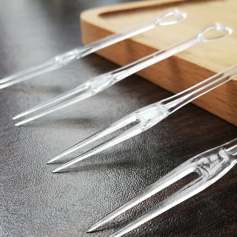 Minitenedor de plástico desechable para fruta, juego de pinchos para fiesta, palitos, palitos, utensilios de cocina para pastel, 150 piezas