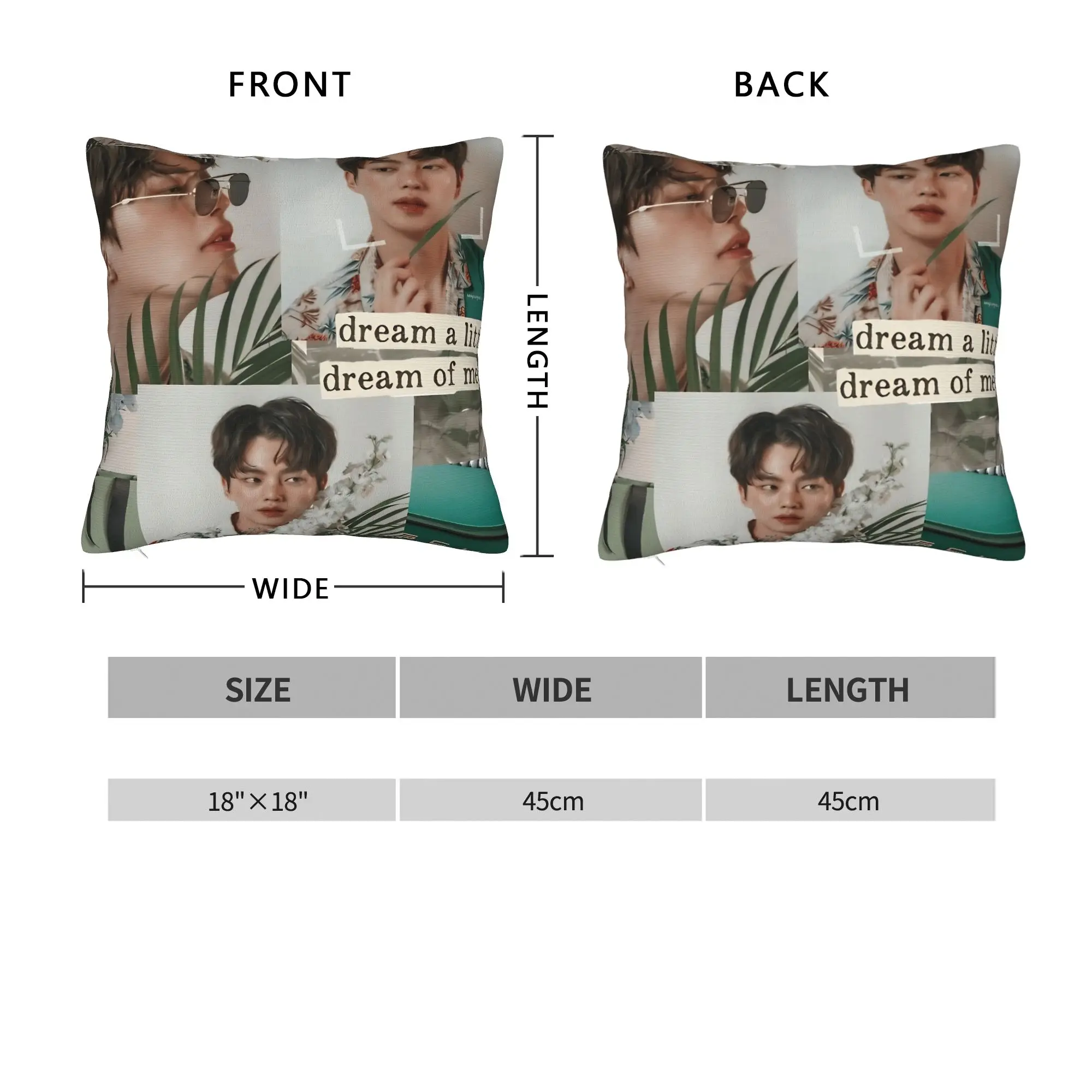 Song Kang Pillow Cover Korean Actor Soft Pillow Case Cushion Cover Funny Design Pillowcases For Sofa Bedroom Home Decor
