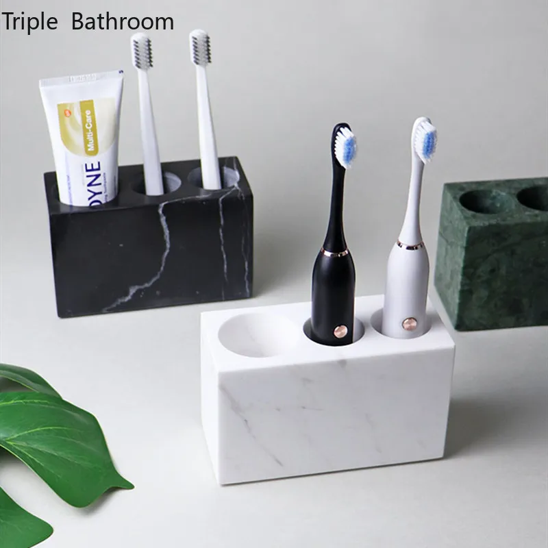 

Nordic Marble Toothbrush Holder Restroom Tooth Brush Storage Holder Bathroom Accessories Home Toothpaste Toothbrush Shelf