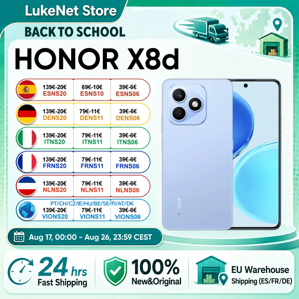Smartphone HONOR X8d versión EU, Snapdragon 6s 4G Gen 2, pantalla AMOLED de 6.7…