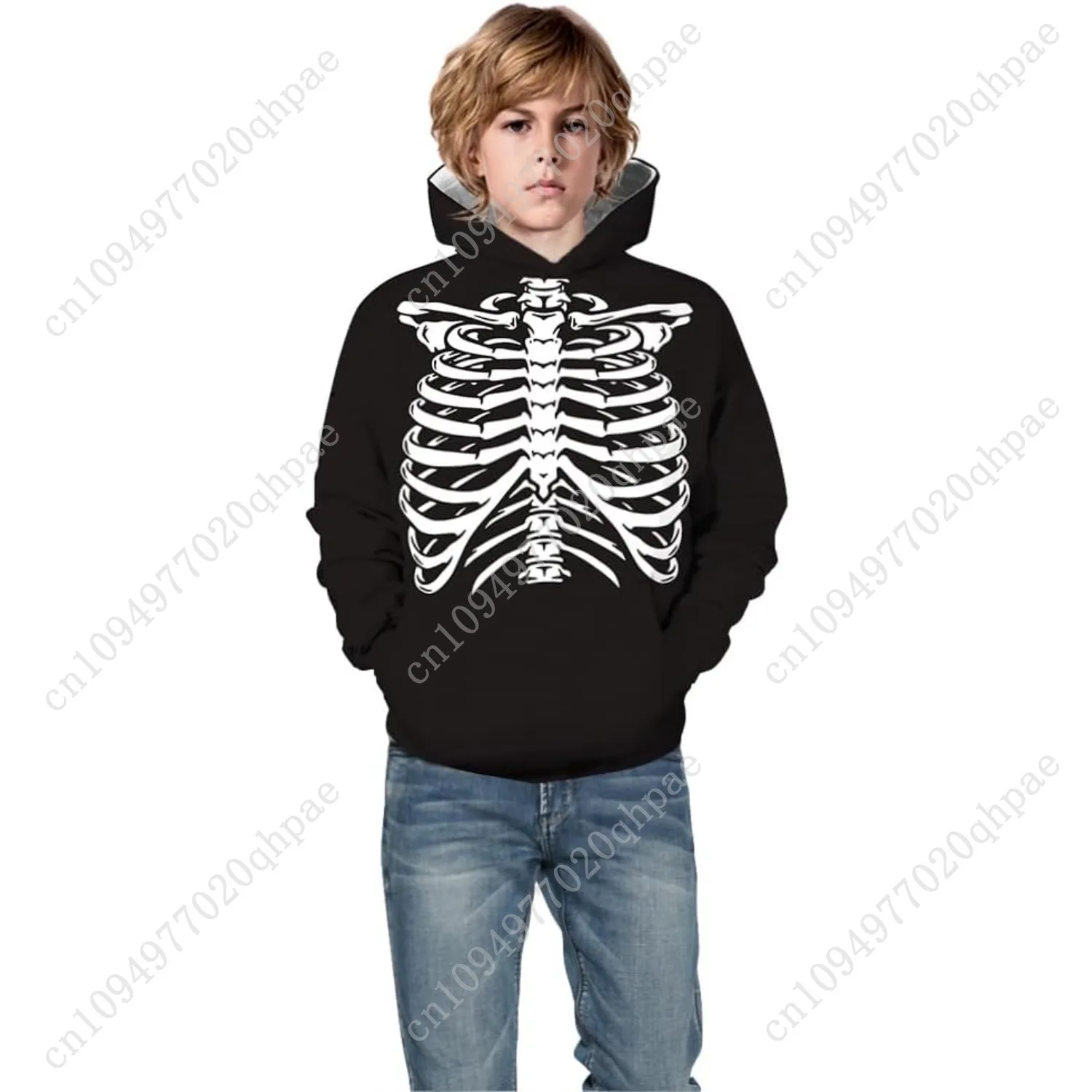 Bluza z kapturem Ainuno dla dzieci, chłopięca i dziewczęca, rozmiary 4-15 lat, zabawne bluzy z kapturem.