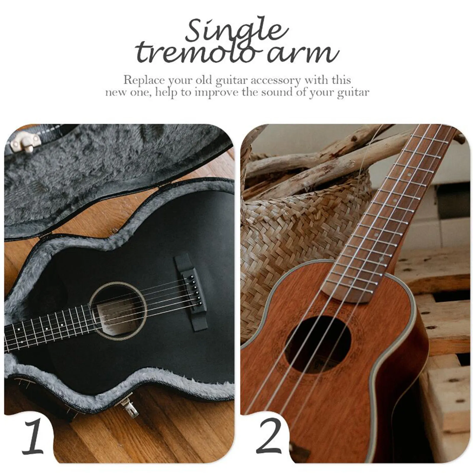 1Set Heavy-Duty Electric Guitar Tremolo Arm Single Vibrato Whammy Bar for Style Guitars Strong Glossy Finish