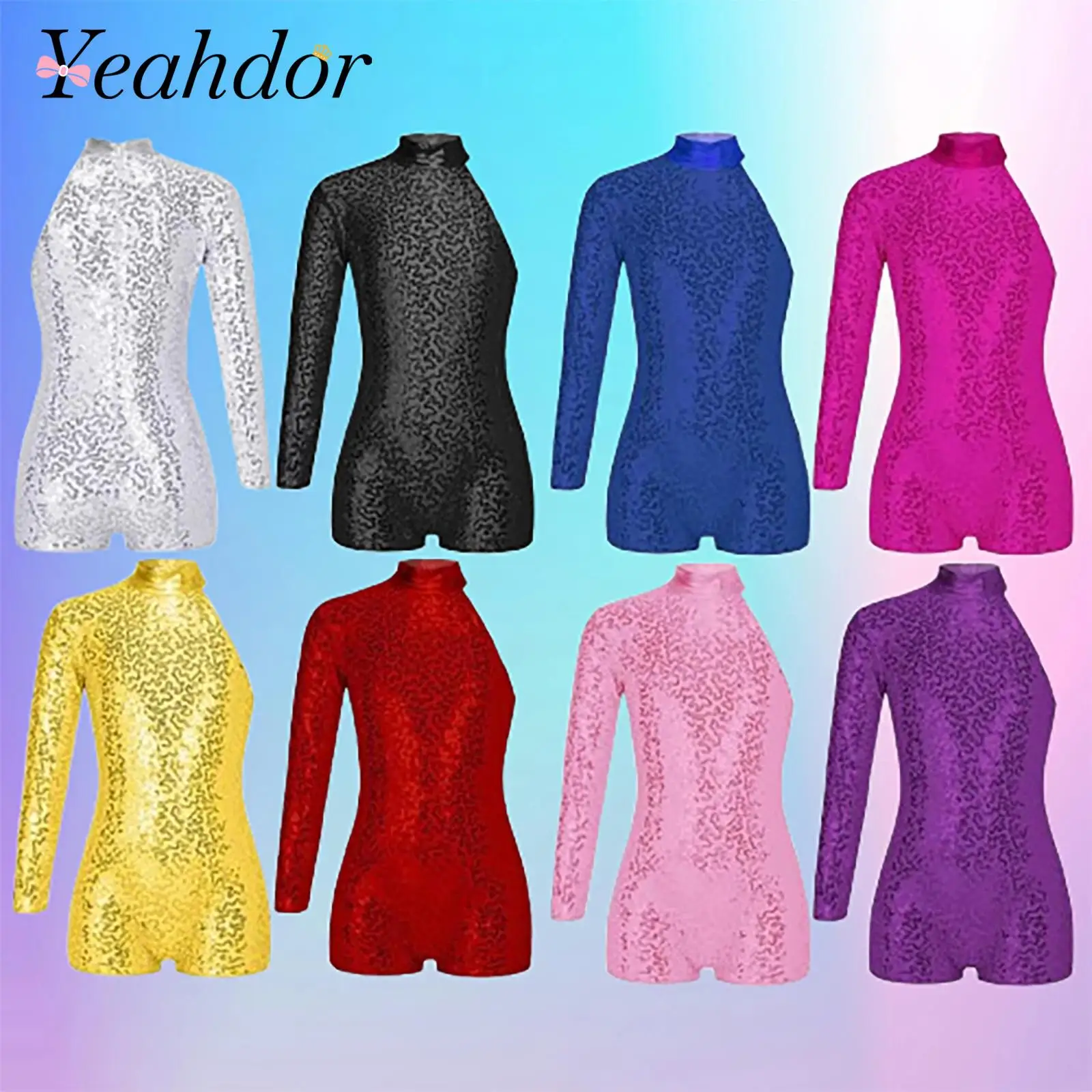 

Kids Shorty Unitard One-shoulder Shiny Sequins Leotard Fashion Children Girls Latin Jazz Dance Costume Gymnastics Jumpsuit