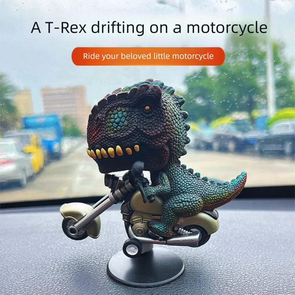 

Dinosaur Modeling Pullback Motorcycle Car Ornaments Simulation Locomotive Car Miniature Item Animal Figurines Dinosaur Car Decor