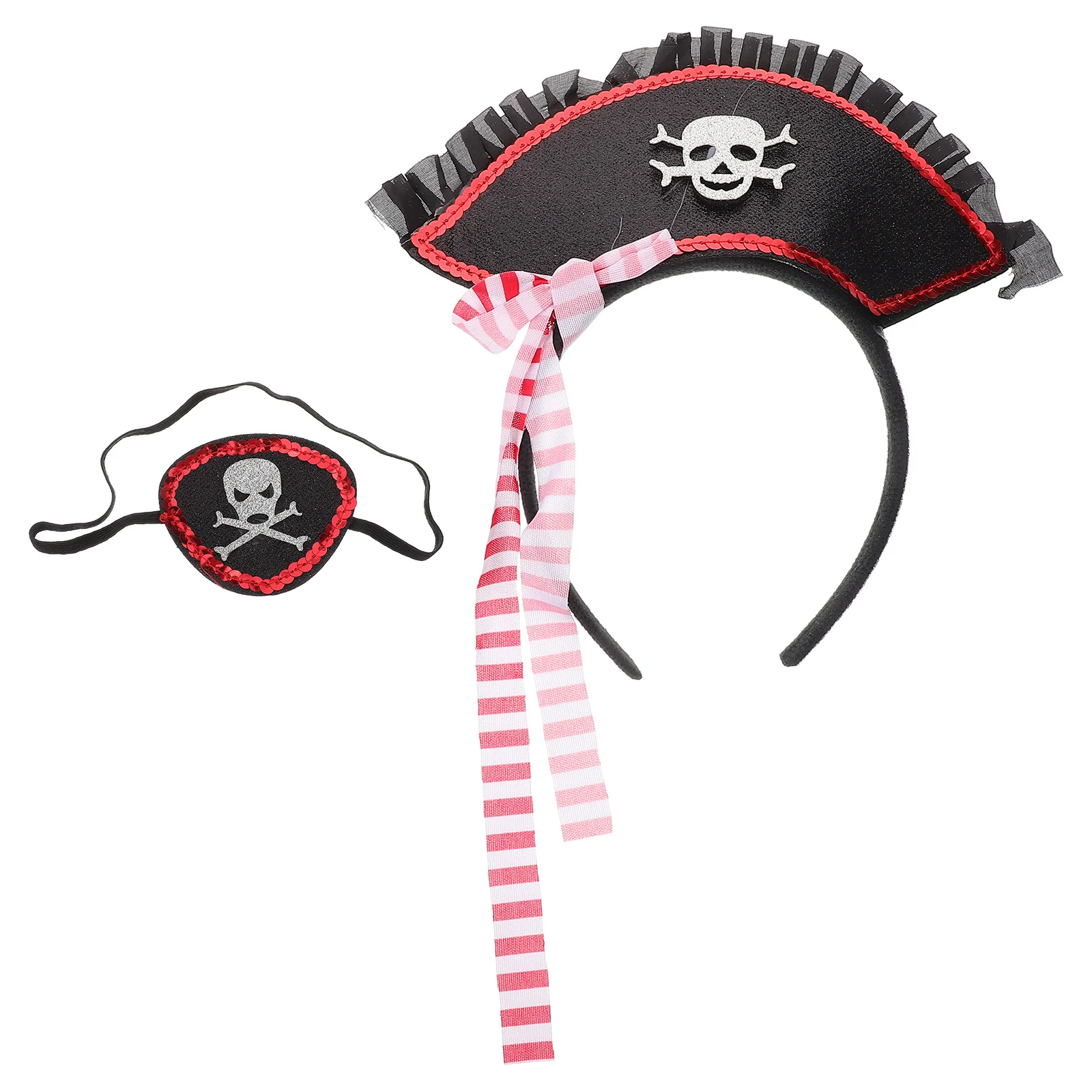 1 ensemble de masque pour les yeux de coiffure de Pirate, ensemble de costumes de Pirate d'halloween, accessoires de Cosplay créatifs et confortables, accessoires de spectacle de fête