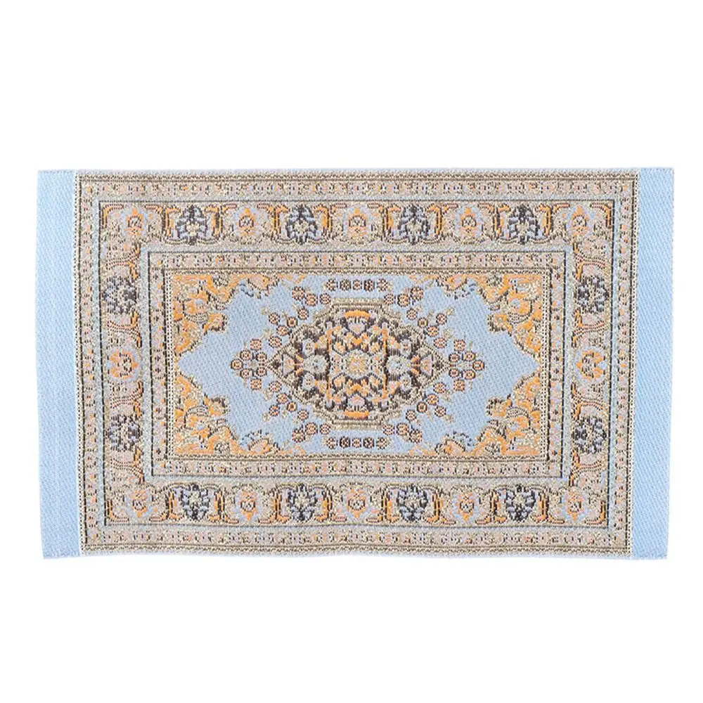 إكسسوارات بيت الدمى سجادة بنمط الأزهار سجادة لبيت الدمى محاكاة سجاد النسيج 1:12 أثاث بيت الدمى المصغر