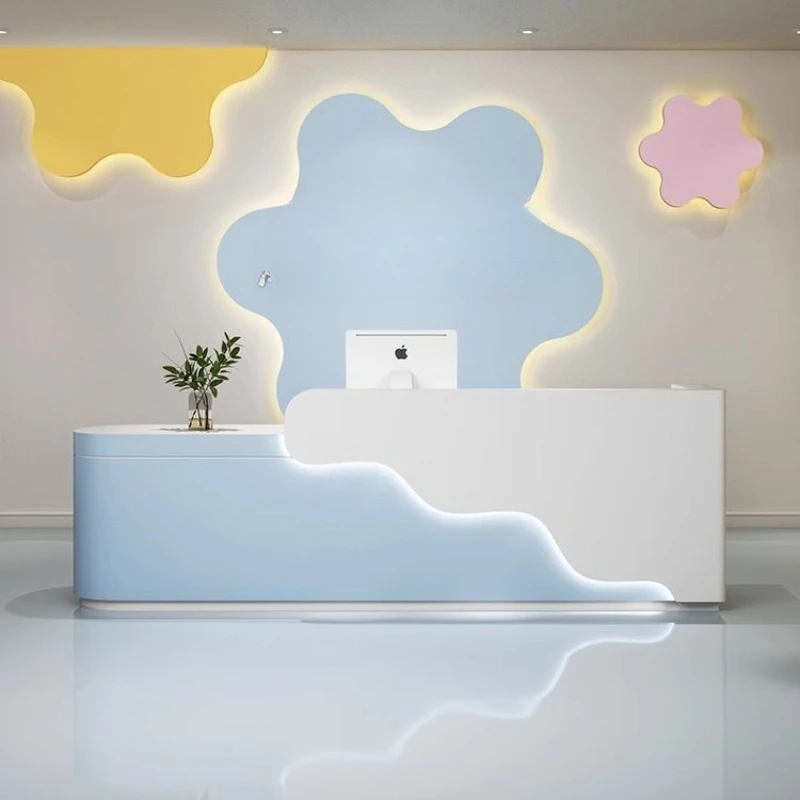 

Checkstand Store Reception Desks Pulpit Simple Vevor Storage Reception Desks Modern Artificial Board Furniture Recepción MHJDT