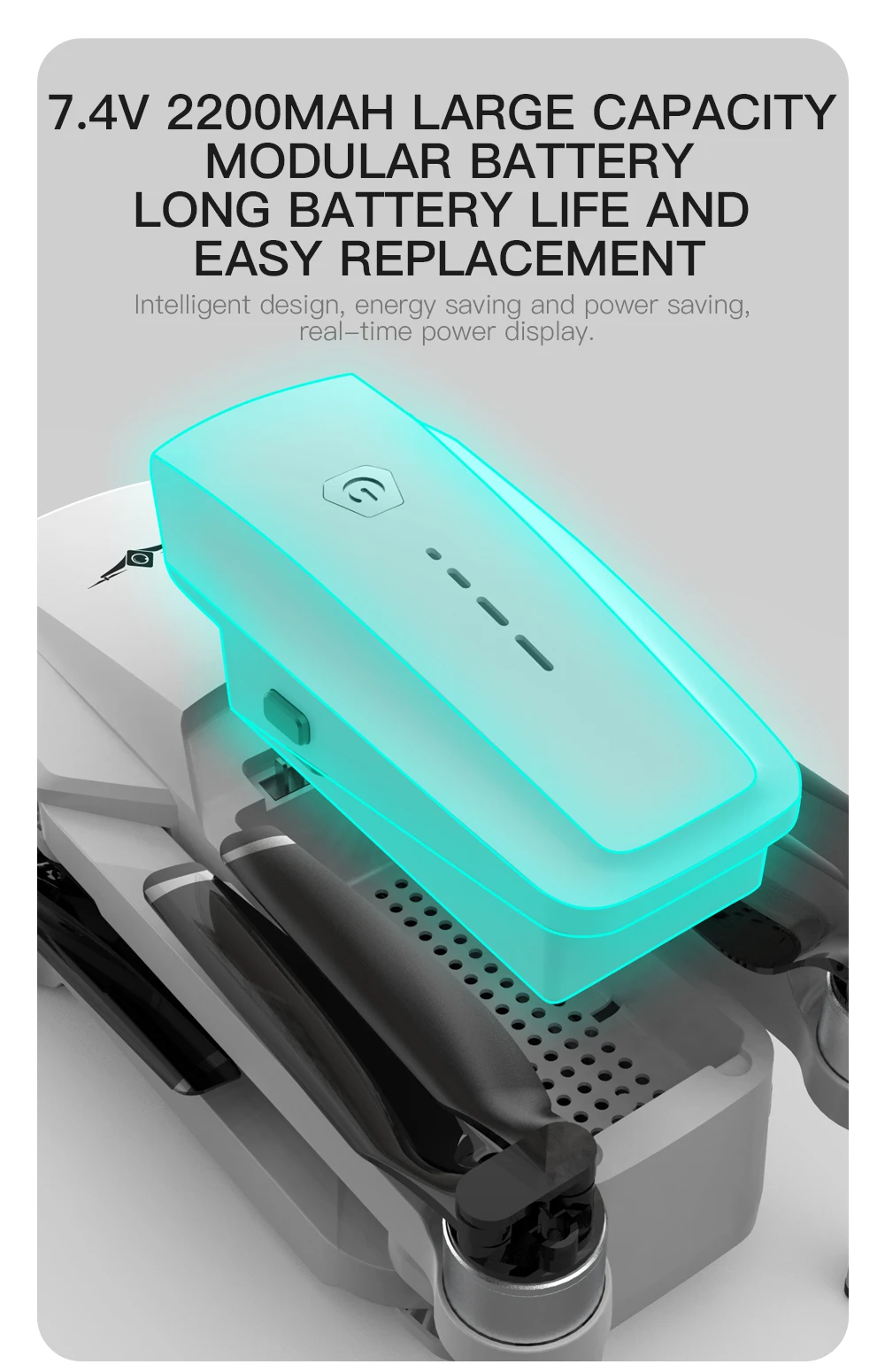 Batterie originale pour Drone KF102, 7.4V, 2200mAh, pour GPS KF102, RC Quadcopter, caméra FPV, pièces de batterie