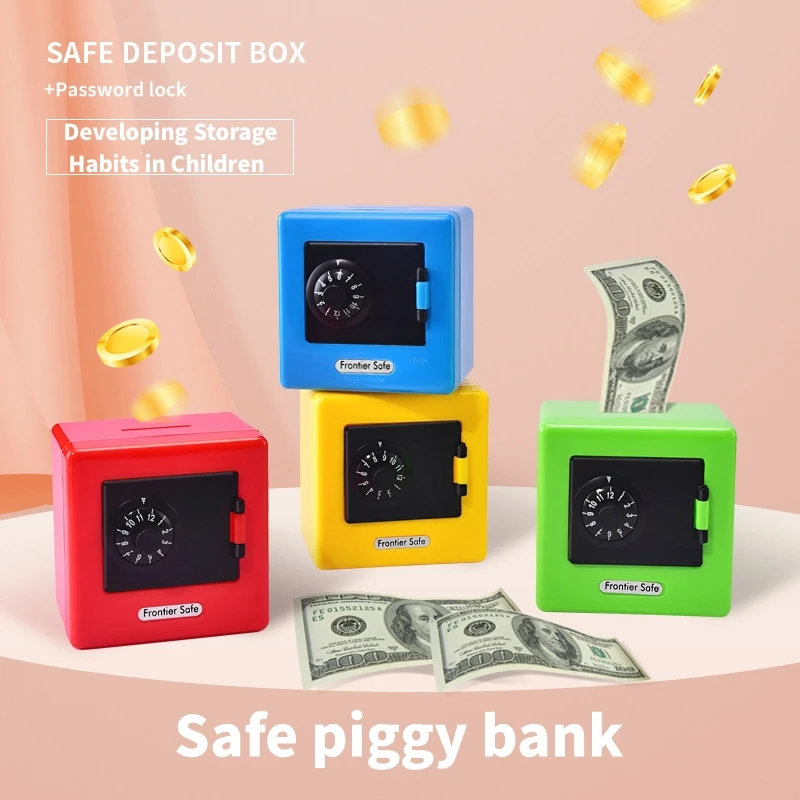 Mini sejf Świnka Bank depozytowy Domowy zamek banknotowy Hasło Skarbonka Pieniądze Monety Oszczędność Przechowywanie Kod Etui Dziecko Prezent świąteczny