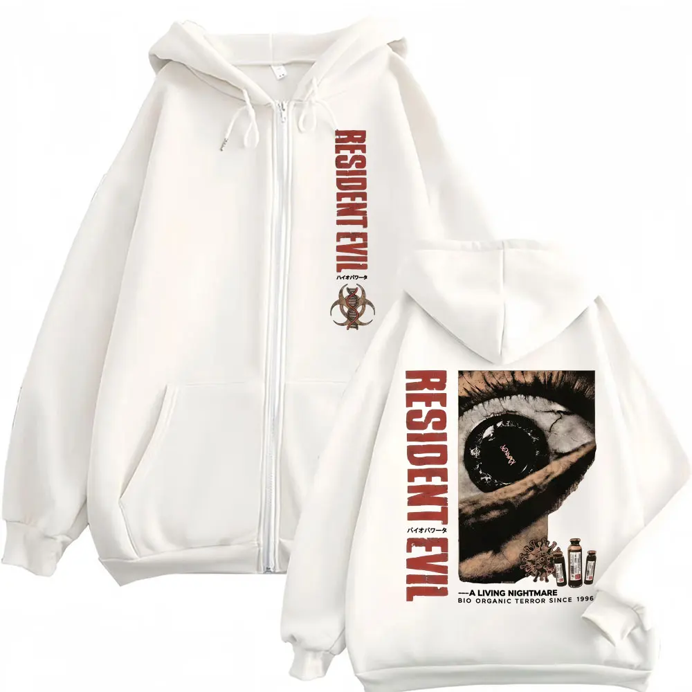 Resident Evil Requiem Anime Reißverschluss-Hoodie Retro Street Style Hoodie Mode Sport Bedrucktes Muster Hoodie Tägliche Streetwear – Detail 3