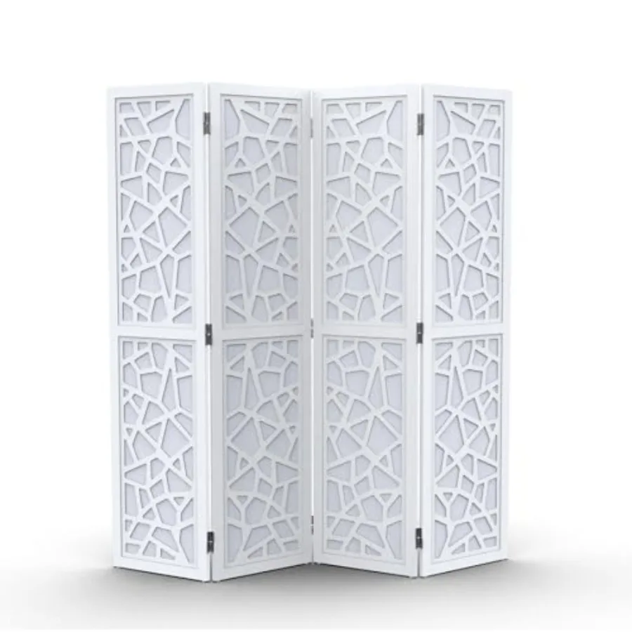 

70'' H Room Divider Non-Woven Fabric Privacy Screen Indoor Partition Wall Dividers Freestanding Hinged Space Separator with Mod