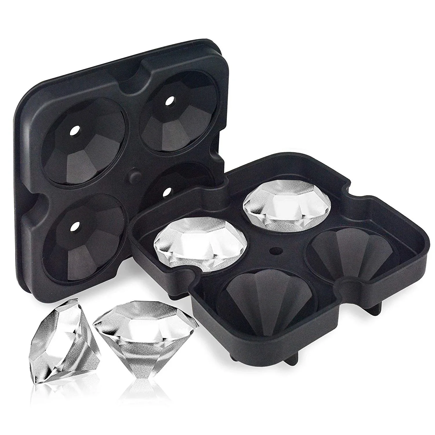 

LMETJMA Reusable Ice Cube Mold Silicone Whiskey Ice Cube Tray for Chilling Cocktails Stackable Flexible Safe JT12 Ice crusher
