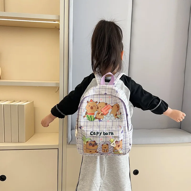 Cute Large Capacity Capybara Backpack Cartoon Breathable Student Schoolbag Nylon Ultra-light Book Bag Back to school Women Girl