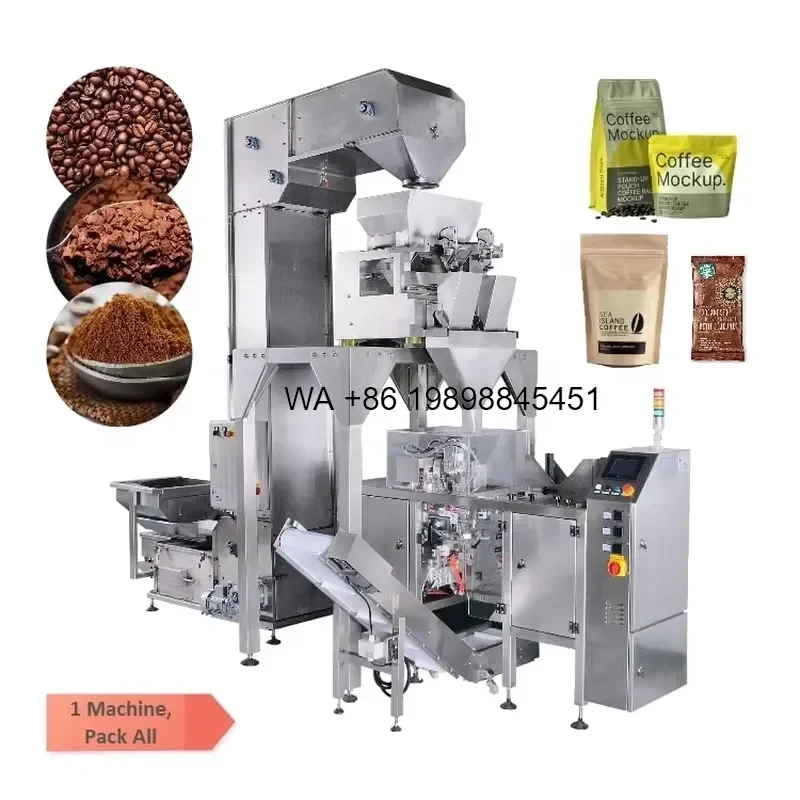 Wmwmnu for CE Certified Automatic Coffee Packaging Vacuum and Nitrogen Gusset Pouch Bag Packing System for Coffee