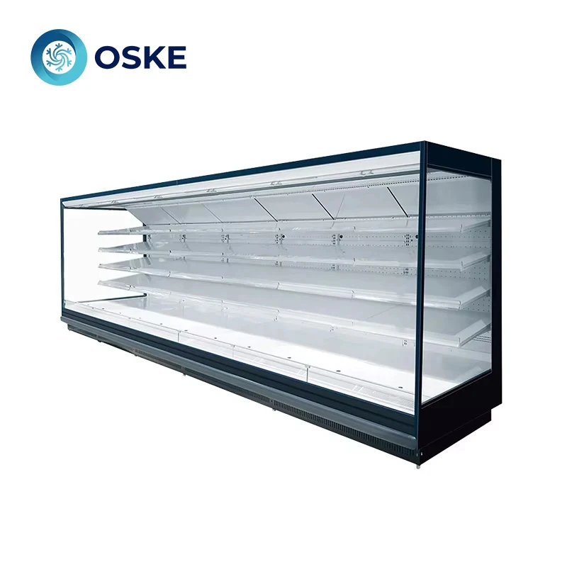 custom.Supermarket Curtain Display Cabinet Multi-tier Display Cabinet Commercial Freezer-keeping and Refrigeration Cab