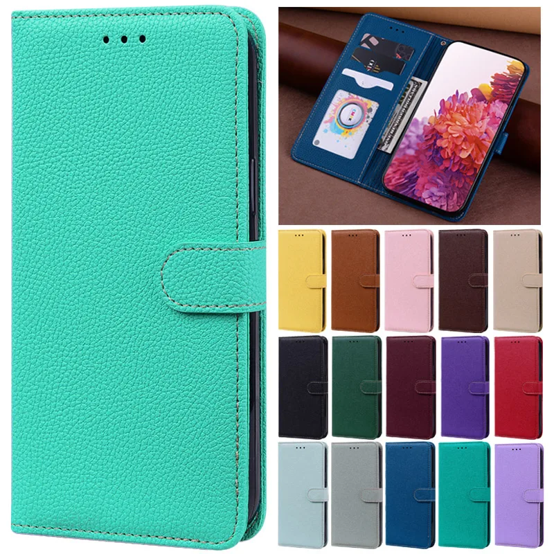 Luxury Solid Color Leather Wallet Phone Case For Xiaomi 12 Pro 11 Lite 5G 9 8 Lite 10T 9T 11T Pro Case Xiaomi Mi A3 A2Lite Cover