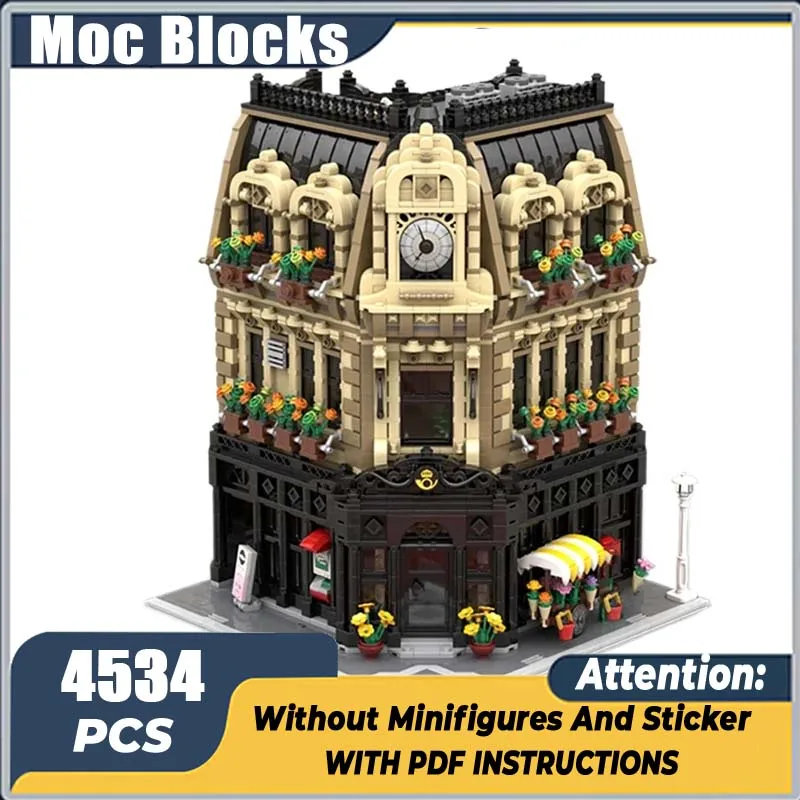 

Moc Building Block Post Office Model Technology Brick DIY Assembly Modular City Street View Toy For Kid Child Gift