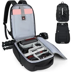 Camera Bag Backpack Waterproof Laptop Backpack Anti Theft Travel Camera Case Large Capacity Photography Backpack with Rain Cover