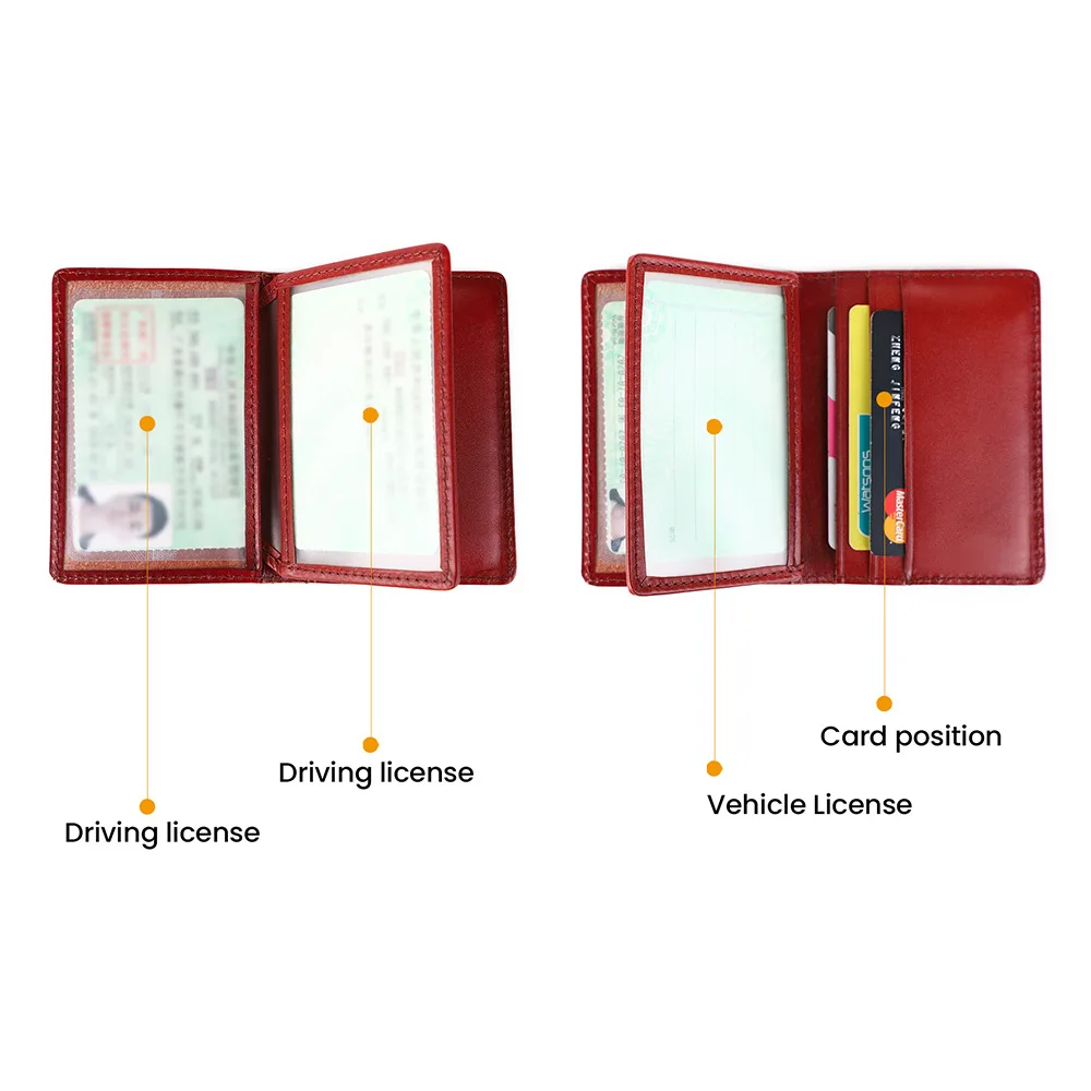 Driving License Mini Cardcase Business Multi-card Case Vintage Genuine Leather Tickets Organizer Cover Bank Credit Card Holder