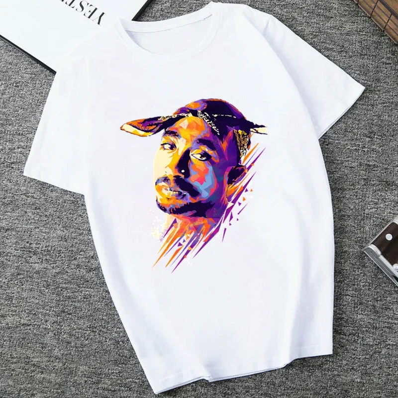 American Ripper Tupac 2pac Hip Hop Women\'s T Shirt Summer Short Sleeve Chewing Funny Tshirt Tops Women T-shirt Female