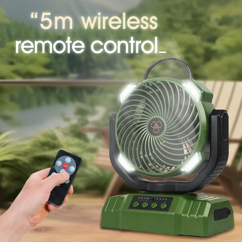 MARPOU-Camping Fan, recarregável, desktop, portátil, luzes de acampamento, ao ar livre, iluminação LED com lanterna Tent, Air Circula, 10000mAh