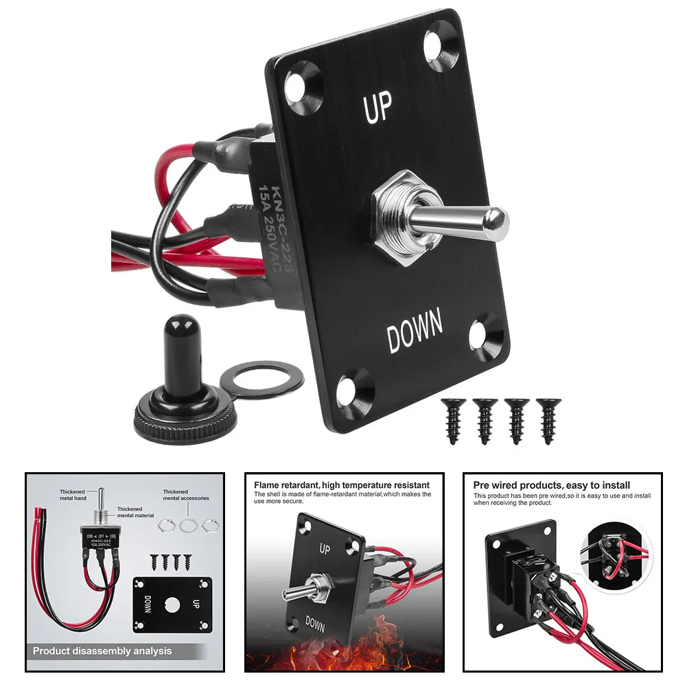 

1pcs Car Rocker Toggle Switches 6Pin 3 Position UP/Down Polarity Switch Panel Combination Set With Cable Equipment Accessories