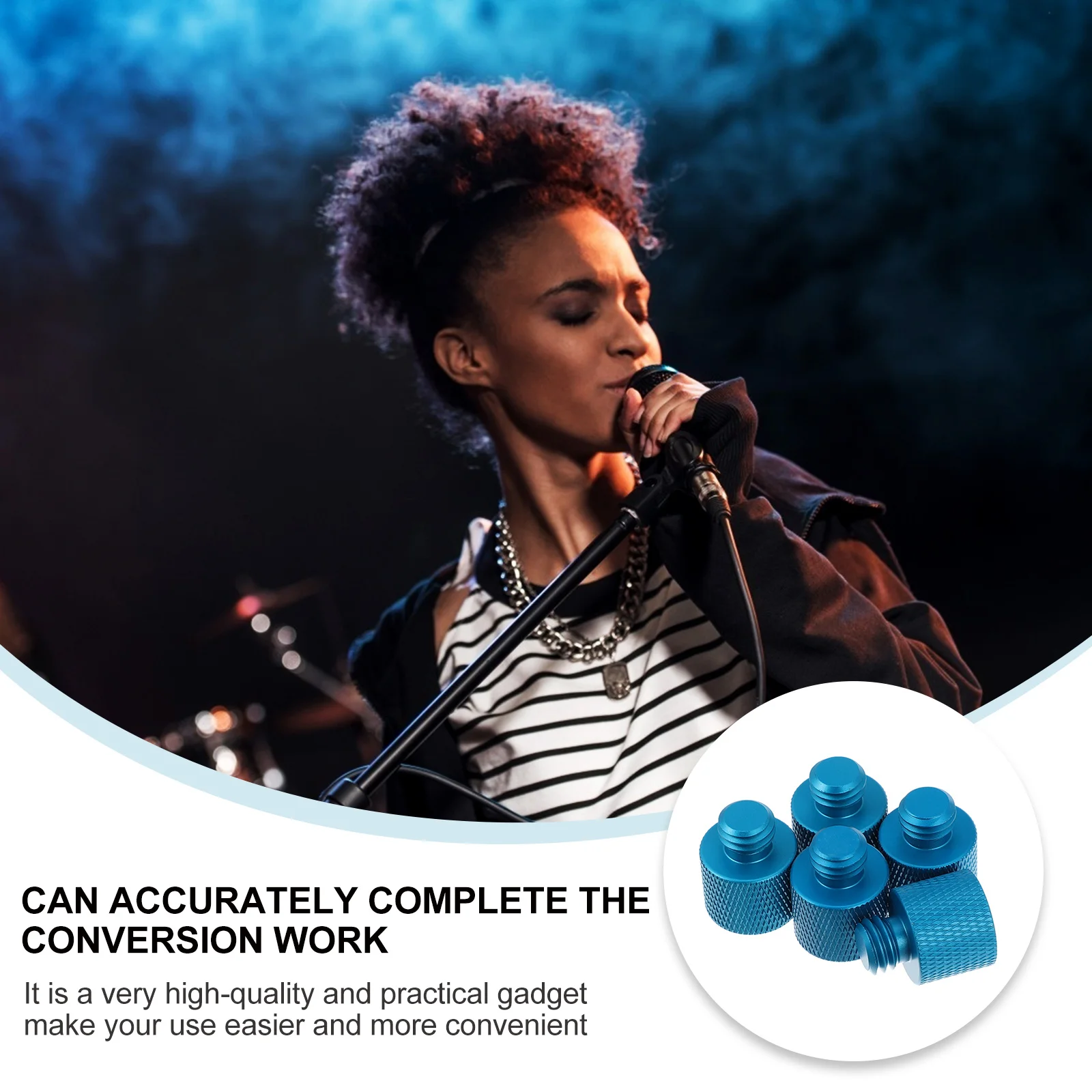 

5Pcs Alloy Mic Screw Adapter Conversion Thread Adapter for Microphone Stand Camera Tripod Mount Converter Screw