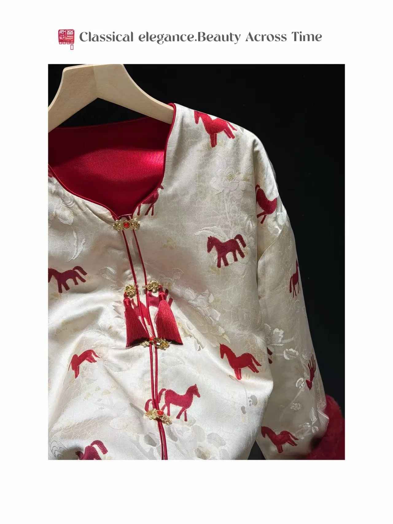 

Шелковая вышитая куртка XIAOX: осенне-зимняя, свободного кроя, с длинными рукавами, V-образным вырезом, в традиционном китайском стиле, модный женский топ.