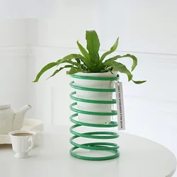 Spring Flower Frame Iron Window Sill Pot Holder High Appearance Home Decor Creative Flower Pot Stand for Plant Display