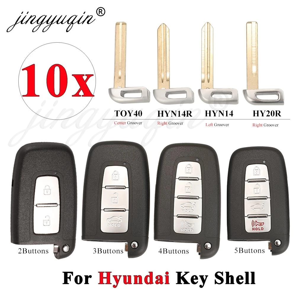 10pc Car Remote Key Shell Case For Kia Hyundai Genesis Accent I30 IX35 I45 Tucson Solaris Sonata Santa Fe Elantra Equus Veloster