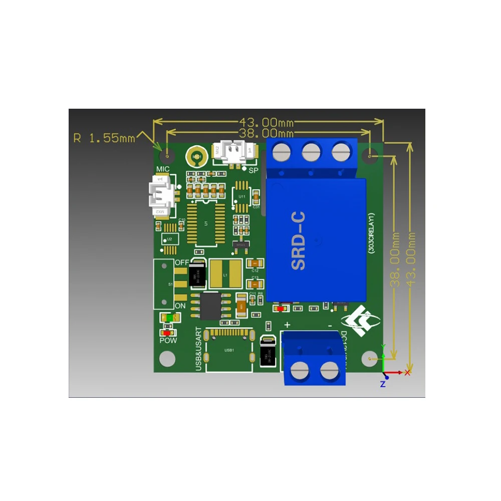 Single-channel AI Voice Relay Module Equipped with The Latest Speech Recognition Algorithm Chip Supports Secondary Development 