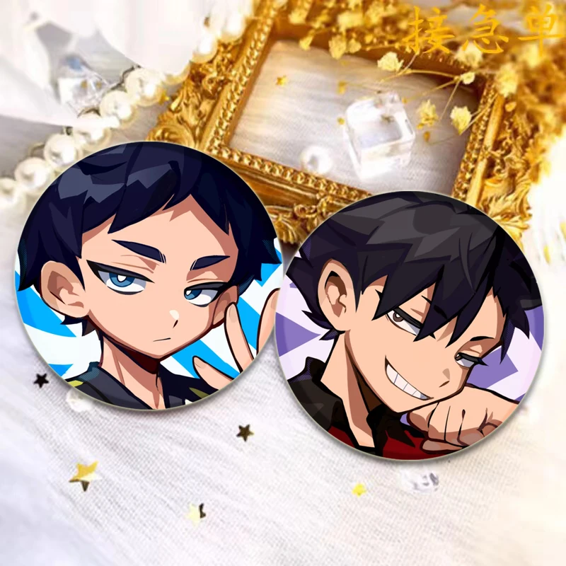 Haikyuu!!! Broszki anime Shoyo Hinata Tobio Kageyama Daichi Sawamura Sugawara Koushi Cartoon Badge Handmade Tinplate Pins