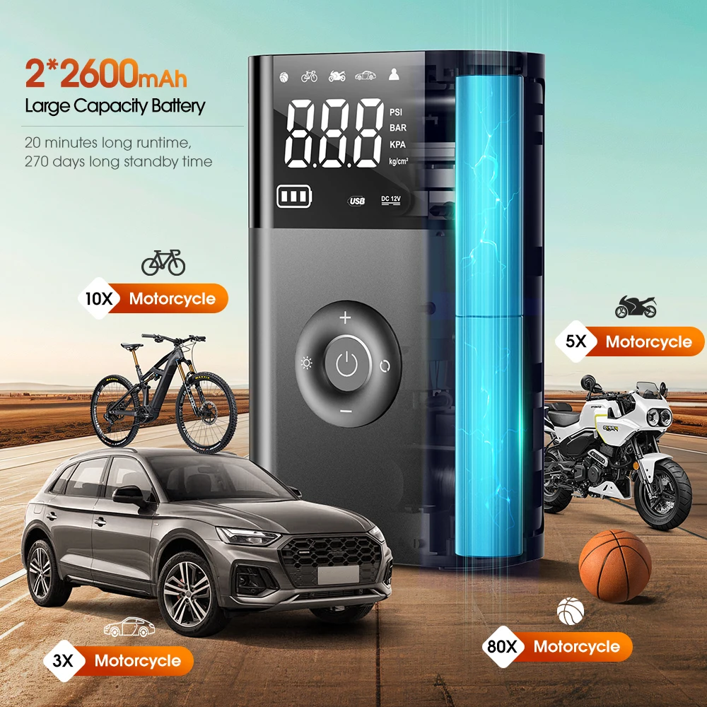 

Carsun Digital Display Digital Car Tire Inflatable Pump Portable Electric Wireless Smart Car Inflatable Pump
