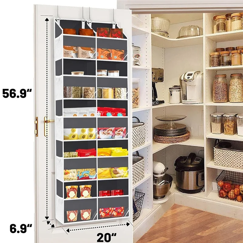 【Harga Jatuh!】 Kapasitas Berat 80 Lbs Di Atas Pintu Organizer, 5 Tingkat 10 Kompartemen Di Belakang Pintu Penyimpanan
