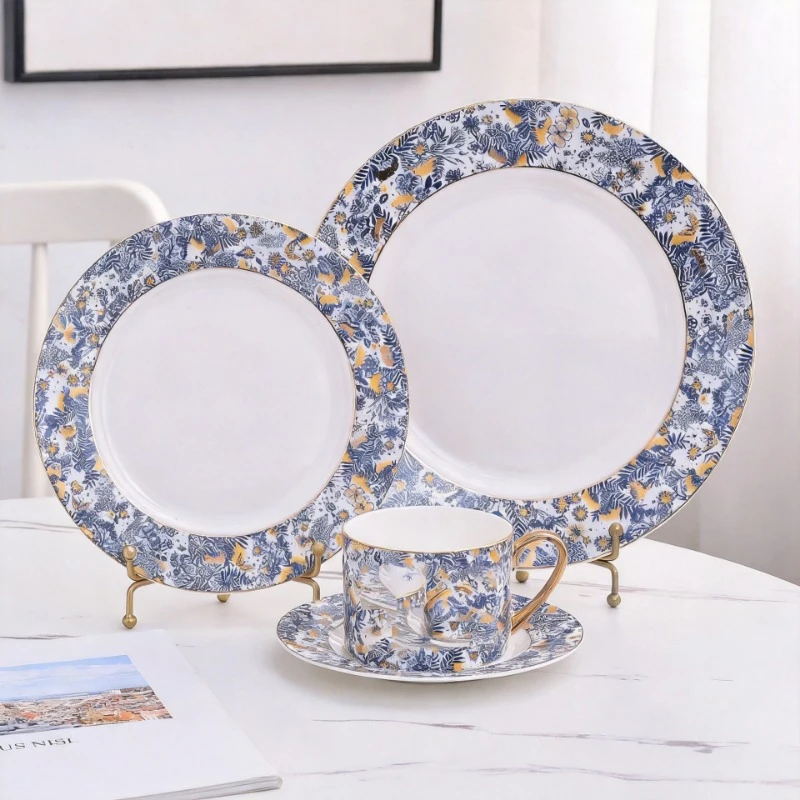 European Light Luxury Hydrangea Tea Set One Pot Two Cups Saucers Afternoon Tea Office Coffee view 2