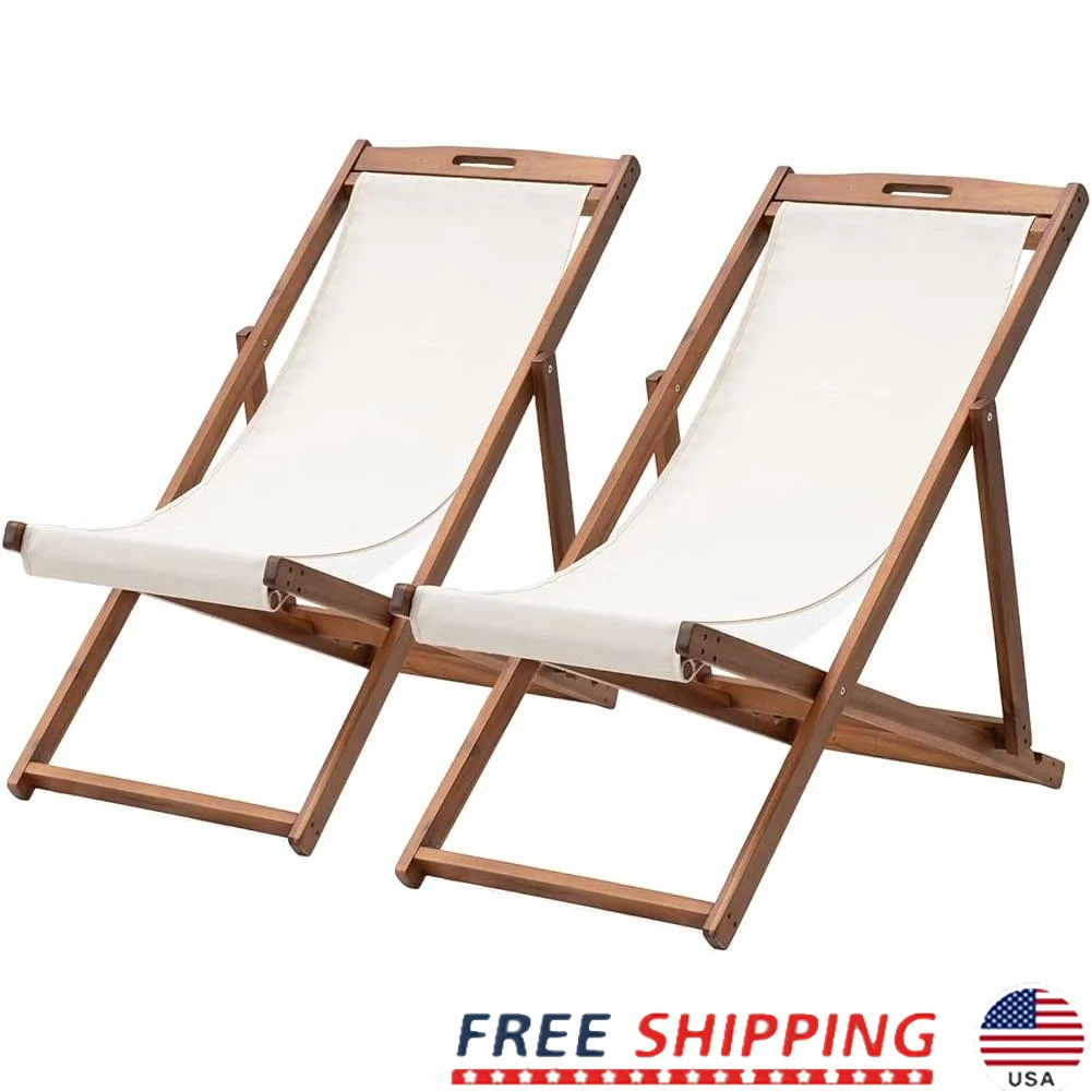 

Наружное складное кресло с откидной спинкой, портативное регулируемое пляжное кресло-слинг, каркас из цельного дерева, сад, патио, бассейн