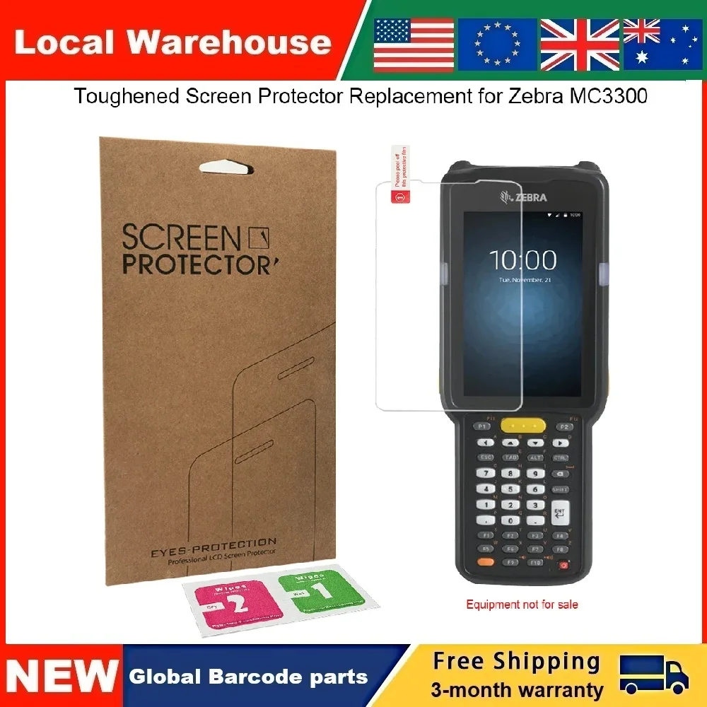 

10pcs New Toughened LCD Glass Screen Protector for Zebra MC3300