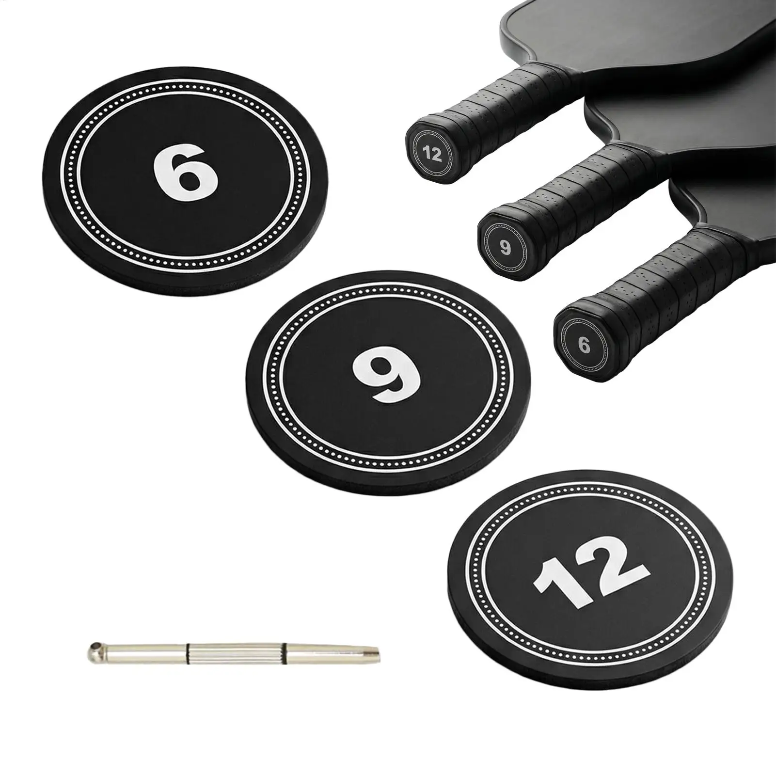 

Утяжеленные заглушки для рукоятки ракетки для пиклбола: усиленные, повышающие стабильность, сменные, для игроков в пиклбол, для турниров и клубов