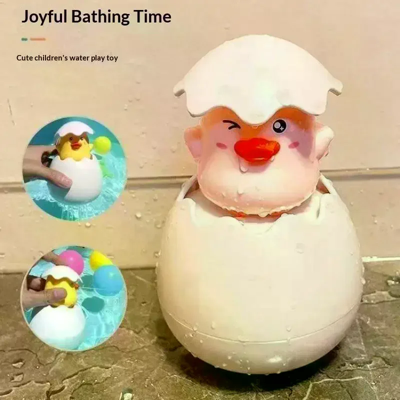 Cartoon Egg Shell Sprinkler Bath Toy Cute Animal Water Spray Play Toy Plastic Bathtub Game Toy For Baby Kids Shower Pool Time