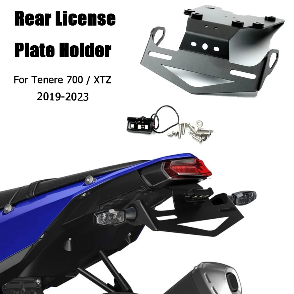 

CNC Aluminum New For Yamaha Tenere 700 2019 2020-2022 Motorcycle Rear License Plate Holder Bracket Tail Tidy Fender Eliminator