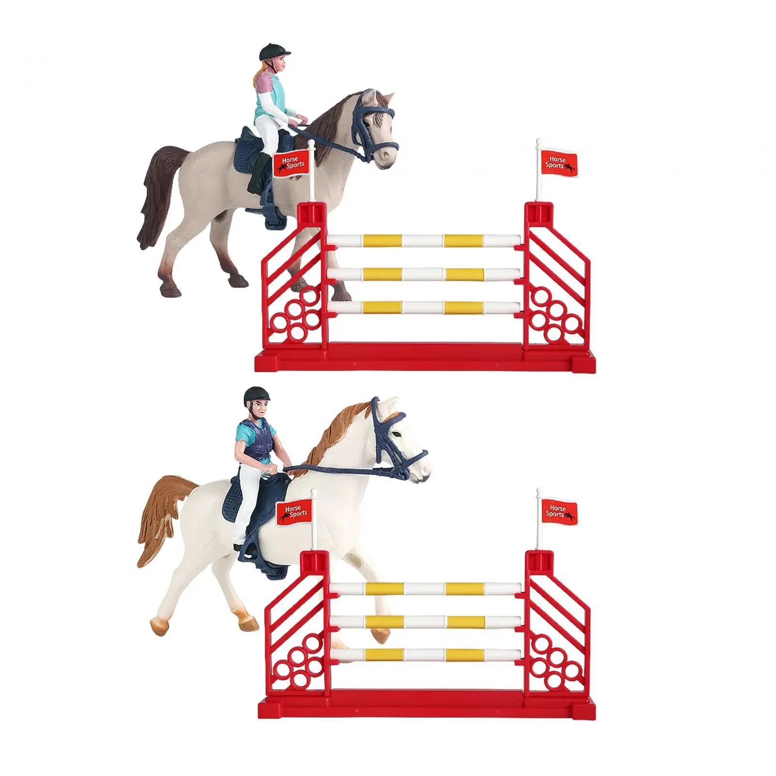 3x Horse Rider Playset Toys Farm Animal Toys Set Equestrian Toys for Baby Ages 3 4 5 6 7 8 Years Old Boys Girls Birthday Gifts