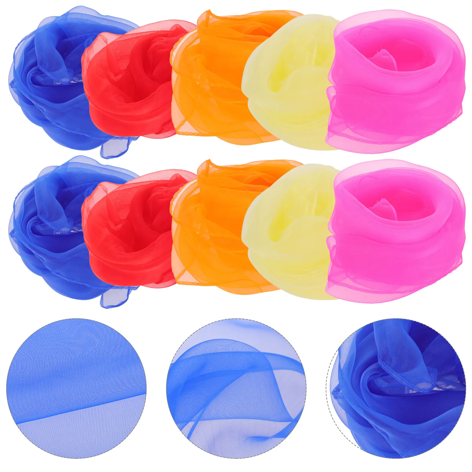 

10pcs Candy Performance Juggling Props Baby Sensory Dance Play Scarves Stage Props Square Skin-Friendly Scarves For