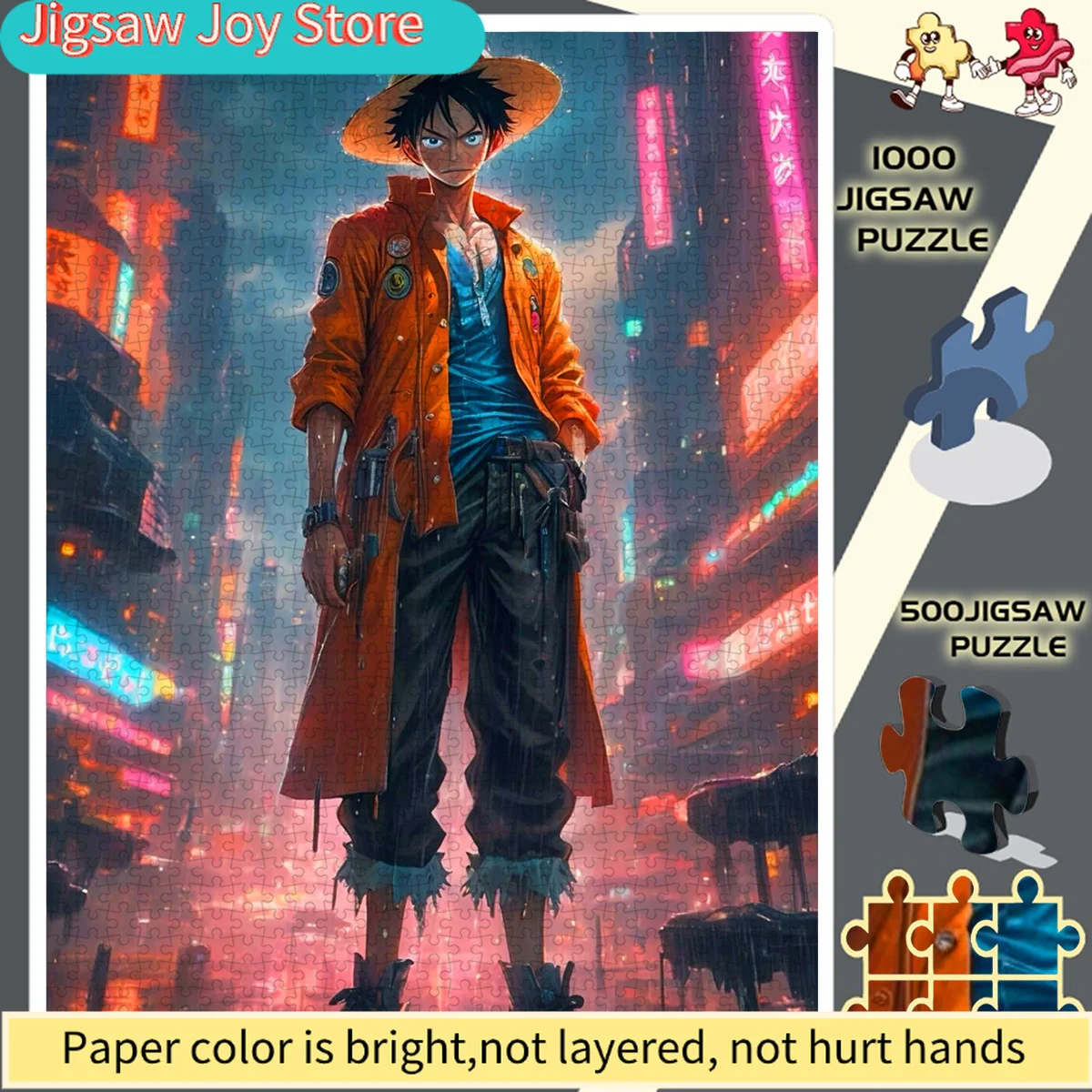 

The Luffy Rain City Trench Coat Style Puzzle Is The Perfect Choice for Enthusiasts. It Is a Paper Puzzle That Is Educational,