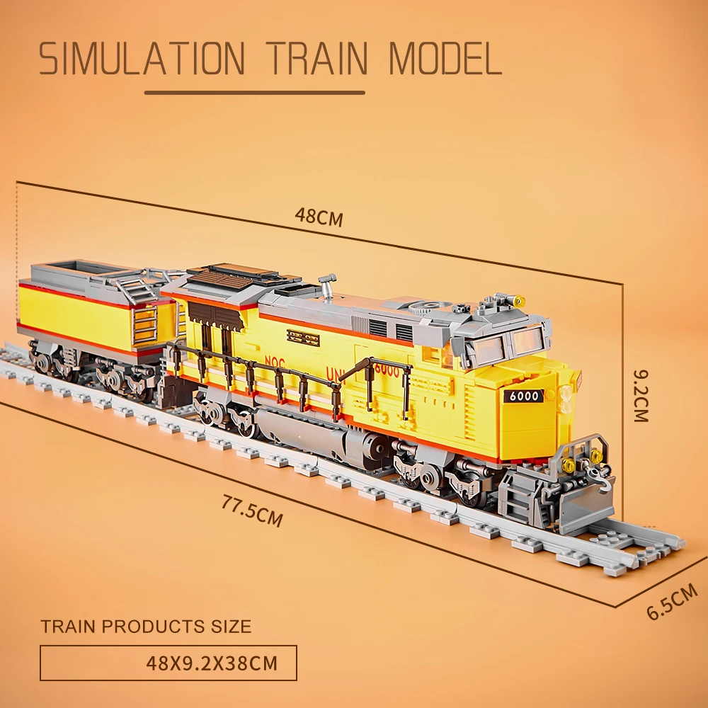 1162PCS Technische Fernbedienung Iokomotive Bausteine Modell AC6000CW Interne Verbrennung Zug Spielzeug Kinder Geburtstage Geschenke